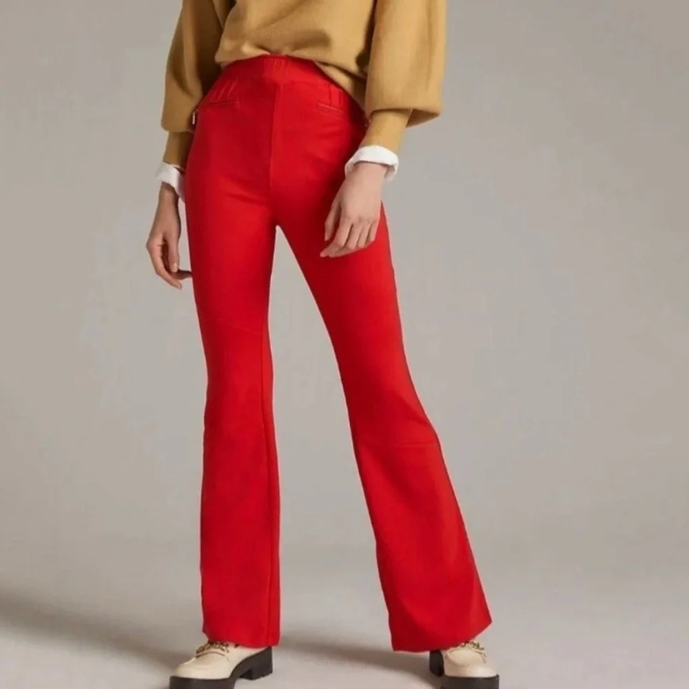 Maeve Anthropologie Red Pullon Split Hem Trouser Pant Size XS - Picture 1 of 6